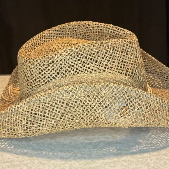 Open Weave Straw Cowboy Sun Hat - Picture 4 of 5